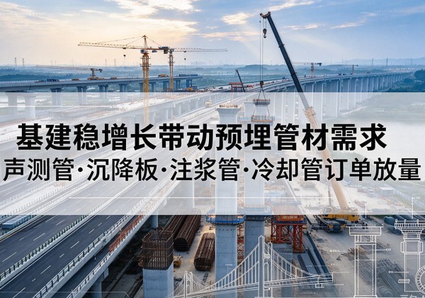 沧州基建稳增长带动预埋监测管材需求，声测管、沉降板、注浆管订单持续放量
